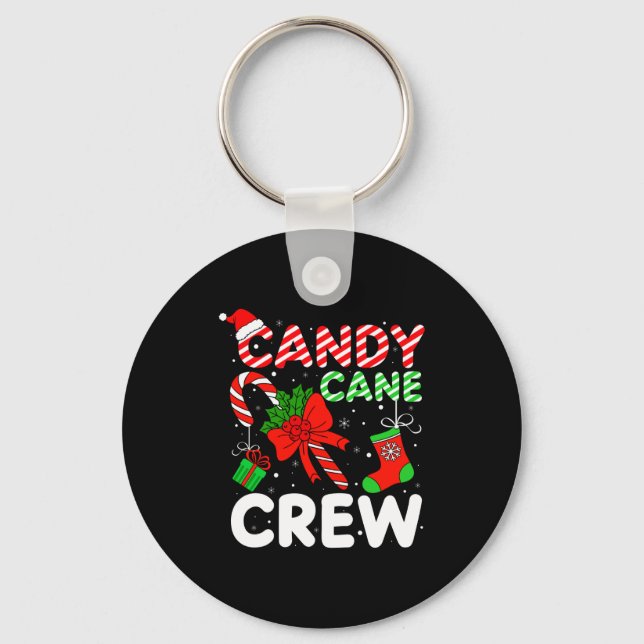 Porte-clés Candy Cane Crew Christmas Funny Xmas Matching Fami (Recto)