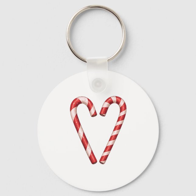 Porte-clés Candy Cane Heart Sweet Christmas Holiday (Recto)