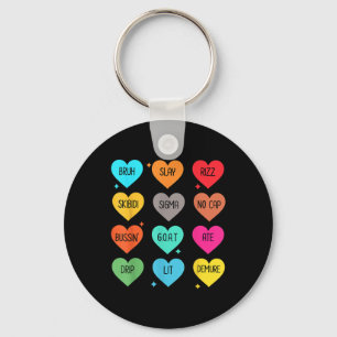 Porte-clés Candy Heart Slang Mots Valentines Day For School,