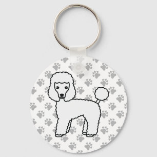 Porte-clés Caniche jouet blanc chien de dessin animé mignon