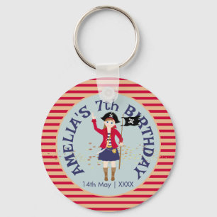 Porte-clés Capitaine de la fête d'anniversaire du navire pira