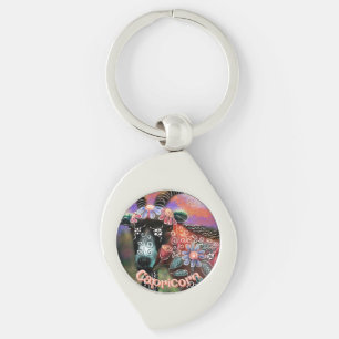 Porte-clés Capricorne de chèvre floral de Whimsical Personnal
