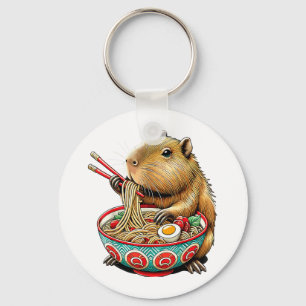 Porte-clés Capybara Aime Les Nouilles Capybara Manger Du Bram