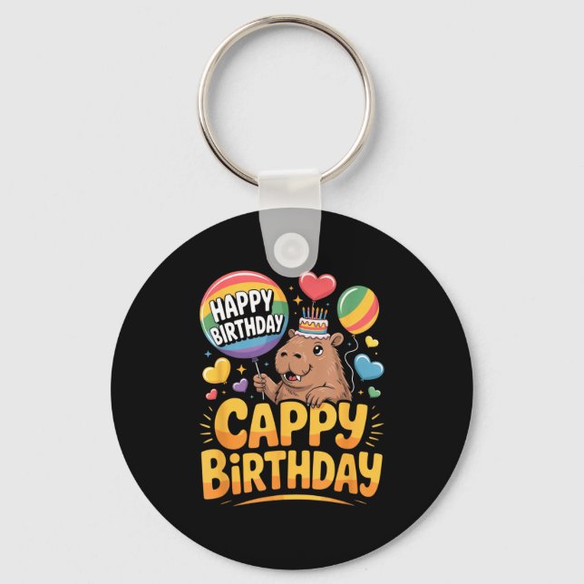 Porte-clés Capybara Animal Lover Fun Cappy Birthday Party Sup (Recto)