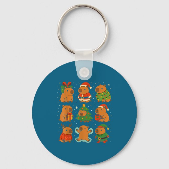 Porte-clés Capybara Christmas Shirt, Funny Capy Holidays  (Recto)