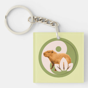 Porte-clés Capybara Zen Yin Yang Nature Paisible