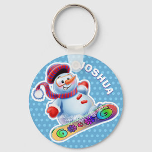 Porte-clés Caractères de bonhomme de neige de Noël de