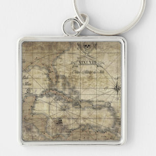 Porte-clés Caraïbes - ancienne carte