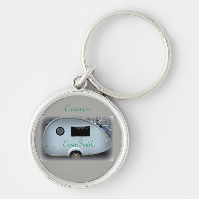 Porte-clés Caravane en teardrop simplifiée roulette gypsy (Devant)