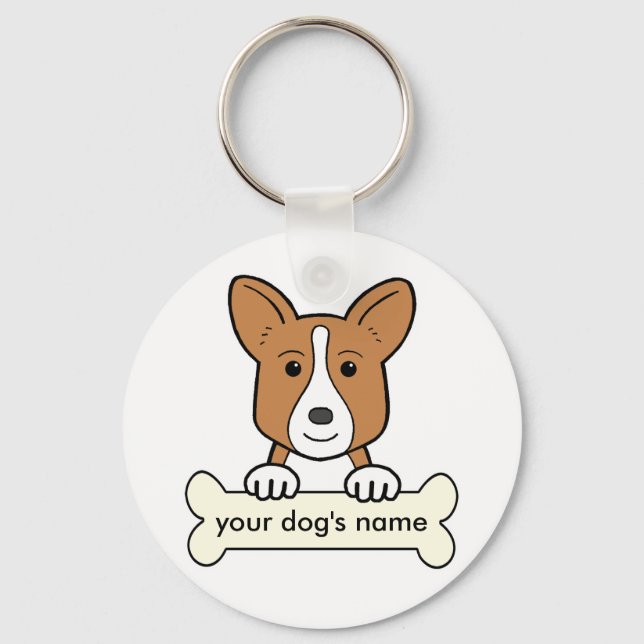 Porte-clés Cardigan Welsh Corgi personnalisé (Recto)