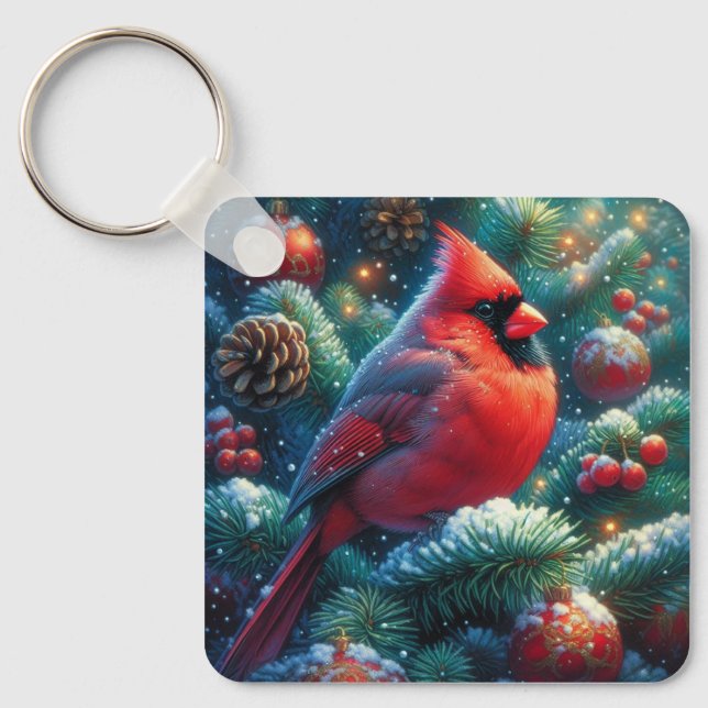Porte-clés Cardinal de Noël/hiver (Recto)