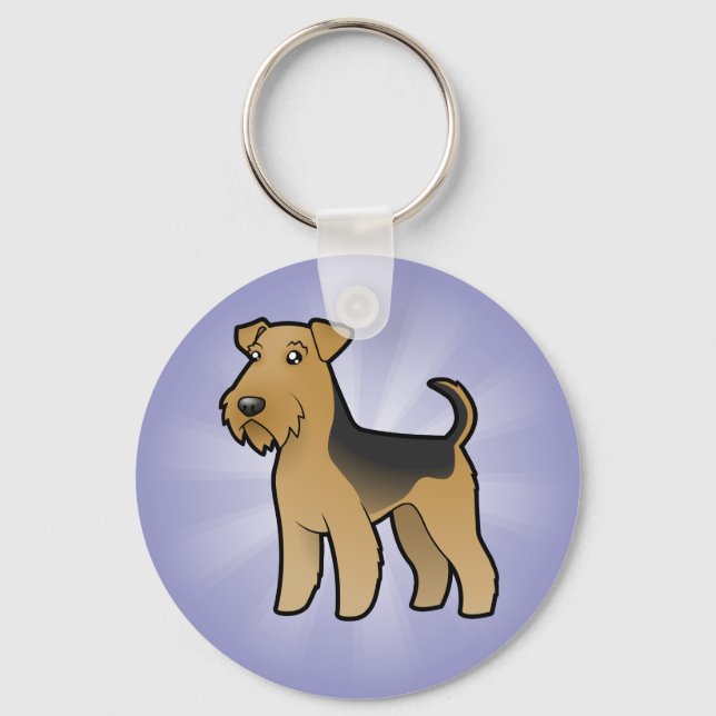 Porte-clés Caricature Airedale Terrier / Welsh Terrier (Recto)