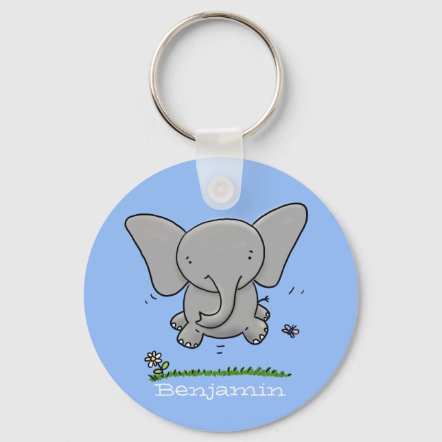 Porte-clés Caricature amusante pour le saut d'éléphant (Recto)