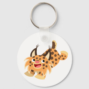 Porte-clés Caricature chatoyante Bobcat Porte - clé