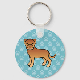 Porte-clés Caricature de chien Dogue de Bordeaux illustration