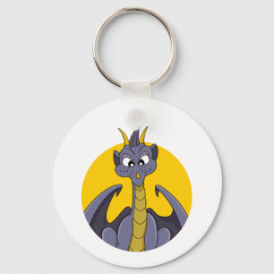 Porte-clés Caricature de dragon violet