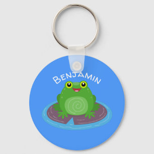 Porte-clés Caricature de grenouille verte mignonne