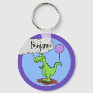 Porte-clés Caricature d'humour dragon vert mignon et drôle