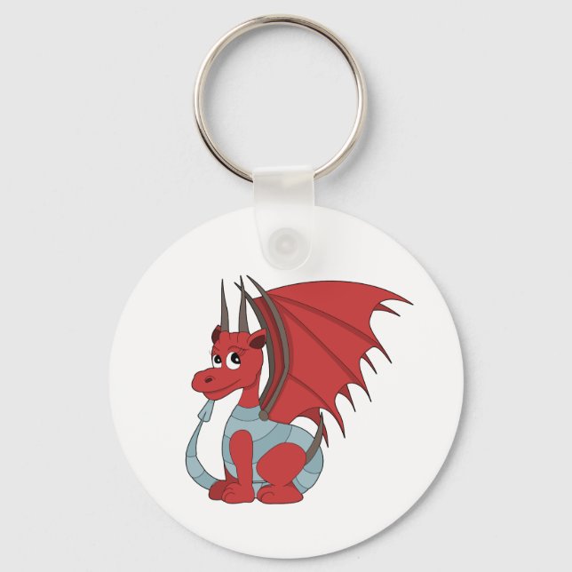 Porte-clés Caricature Dragon Rouge (Recto)