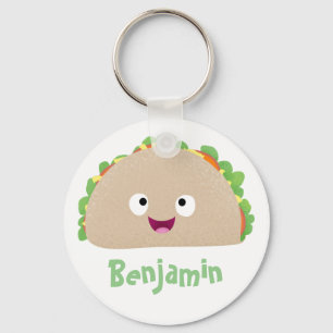 Porte-clés Caricature joli sourire taco dessin animé