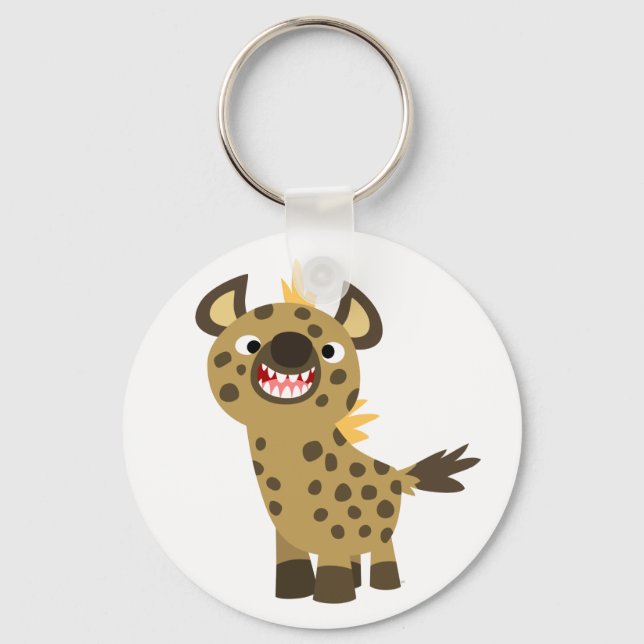 Porte-clés Caricature mignonne et souriante Hyena Porte - clé (Recto)