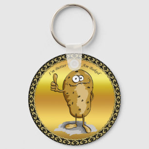 Porte-clés caricature personnage pomme de terre aux grands ye
