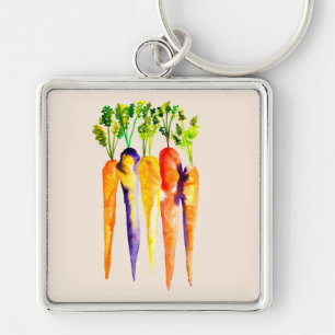 Porte-clés Carottes mignonnes aquarelle art