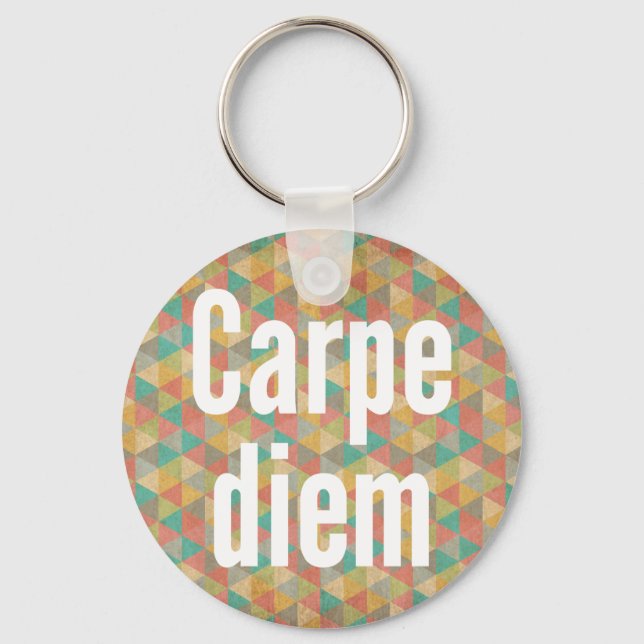Porte-clés Carpe diem, Saisir la journée, Motif coloré (Recto)