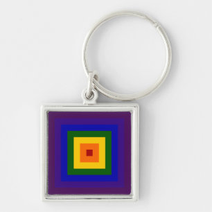 Porte-clés Carré arc-en-ciel