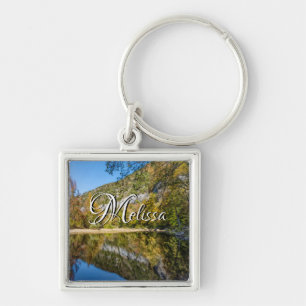 Porte-clés carré de la rivière Buffalo avec reflet