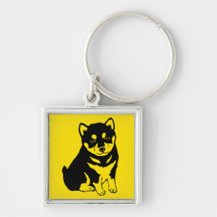 Porte-clés Carré de l'année de Chien chinois Shiba Inu 2018 P
