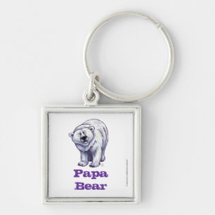 Porte-clés Carré de l'ours polaire Papa Bear