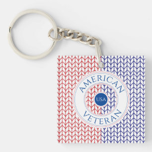 PORTE-CLÉS CARRÉ EN ACRYLIQUE POUR VÉTÉRAN AMÉRICA