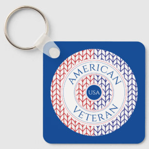 PORTE-CLÉS CARRÉ EN ALUMINIUM POUR VÉTÉRAN AMÉRICA