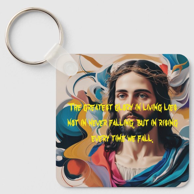 Porte-clés carré en métal (Recto)