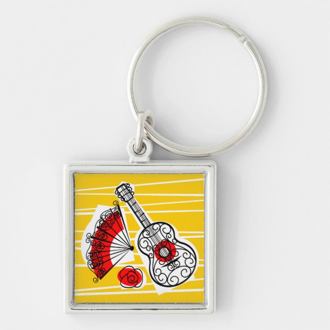 Porte-clés Carré porte - clé espagnol Souvenirs (Devant)