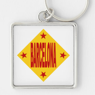 Porte-clés carré Premium BARCELONA Keychain