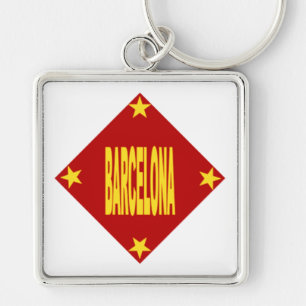 Porte-clés carré Premium Design BARCELONA Keychain