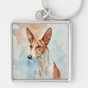 Porte-clés Carreau photo en acrylique de Chien de chasse ibic