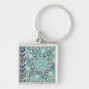 Porte-clés Carrelage Batik Bleu I