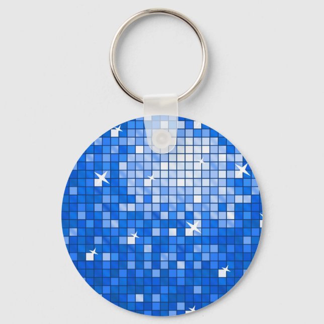 Porte-clés Carrelage Disco bleu foncé porte - clé rond (Recto)