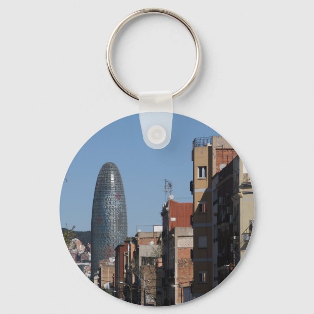 Porte-clés Carrer de Badajoz et Torre Agbar, Barcelone (Recto)