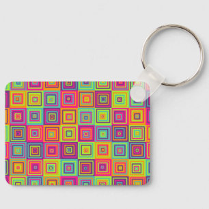 Porte-clés Carrés géométriques colorés
