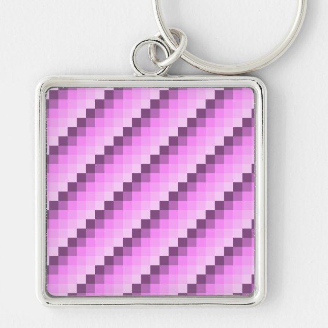 Porte-clés Carrés rose et violet (Devant)