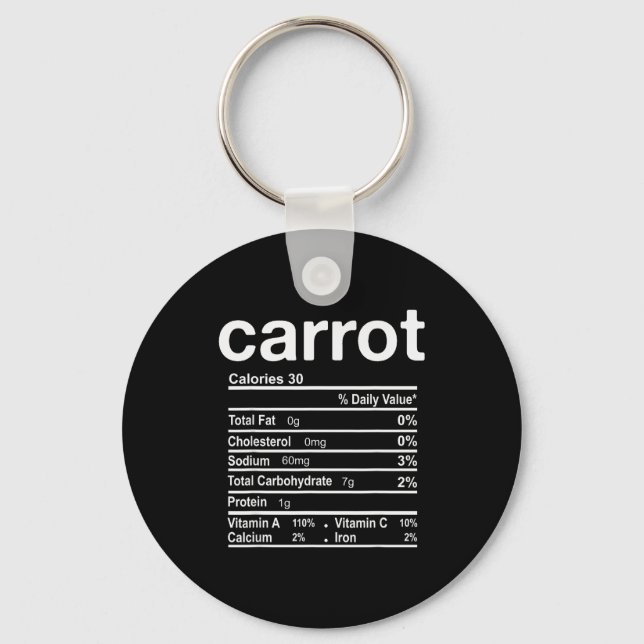Porte-clés Carrot Nutrition Facts Funny Thanksgiving Christma (Recto)