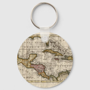 Porte-clés Carte 1790 des Antilles par Dilly et Robinson