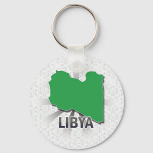 Porte-clés Carte 2,0 de drapeau de la Libye