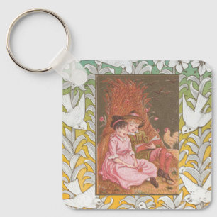 Porte-clés Carte antique de la Saint-Valentin de l'ère victor