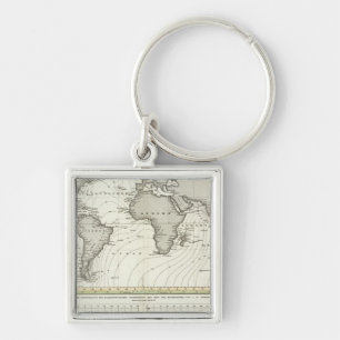 Porte-clés Carte Atlas des vagues de marée