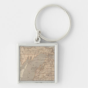 Porte-clés Carte Atlas du Michigan
